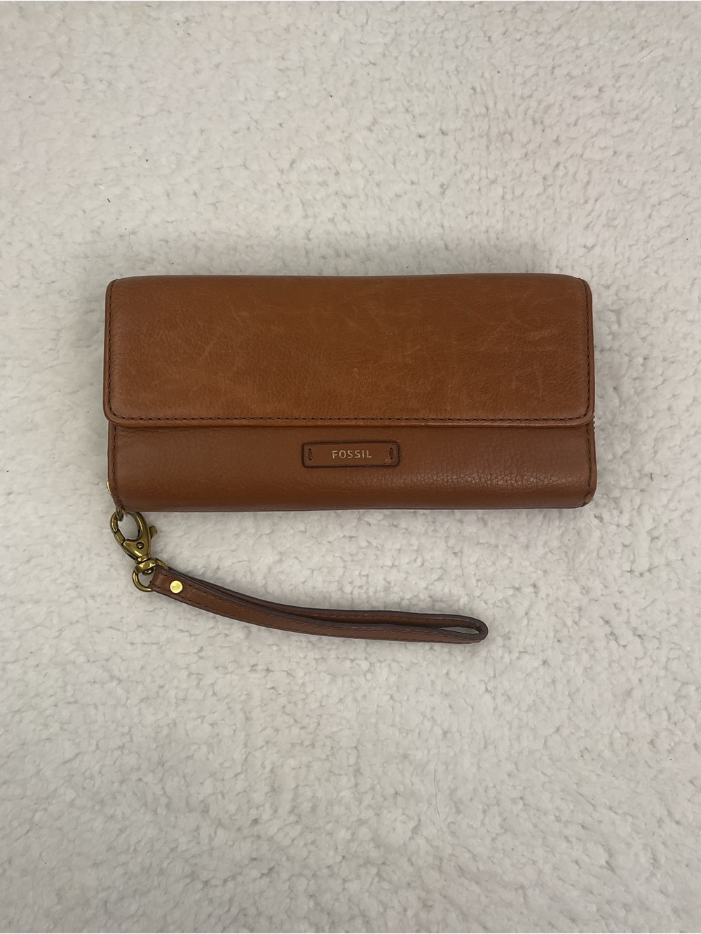Fossil Brown Leather Wristlet Wallet